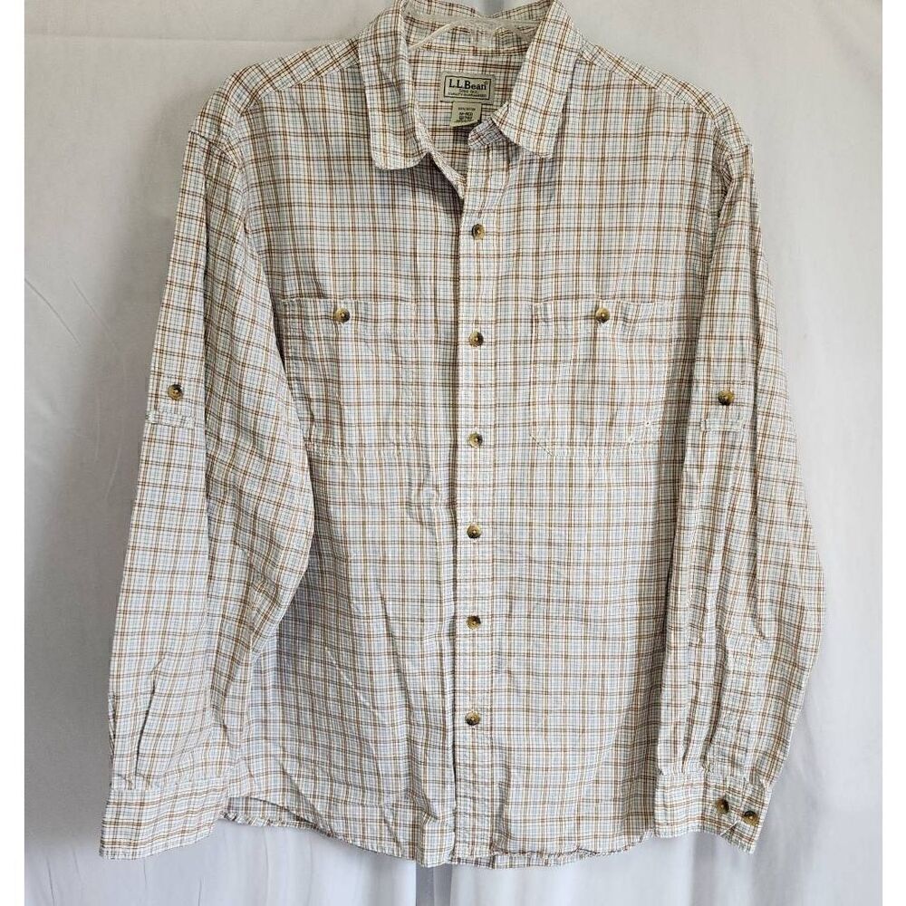 L.L. Bean Long-Sleeve Button Up Men's Shirt Size Med c26